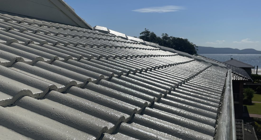 Coastal tile roof restored to a glossy finish